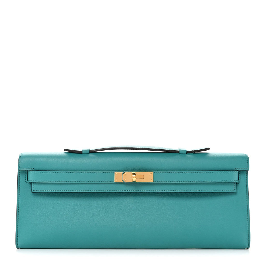 Swift Kelly Cut Clutch Pochette Vert Verone