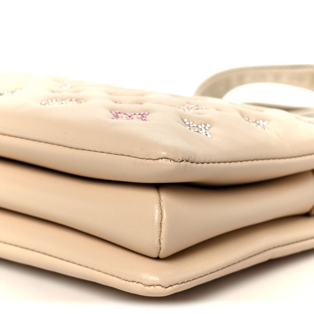 Lambskin Swarovski Crystal Embossed Monogram Coussin PM Nude