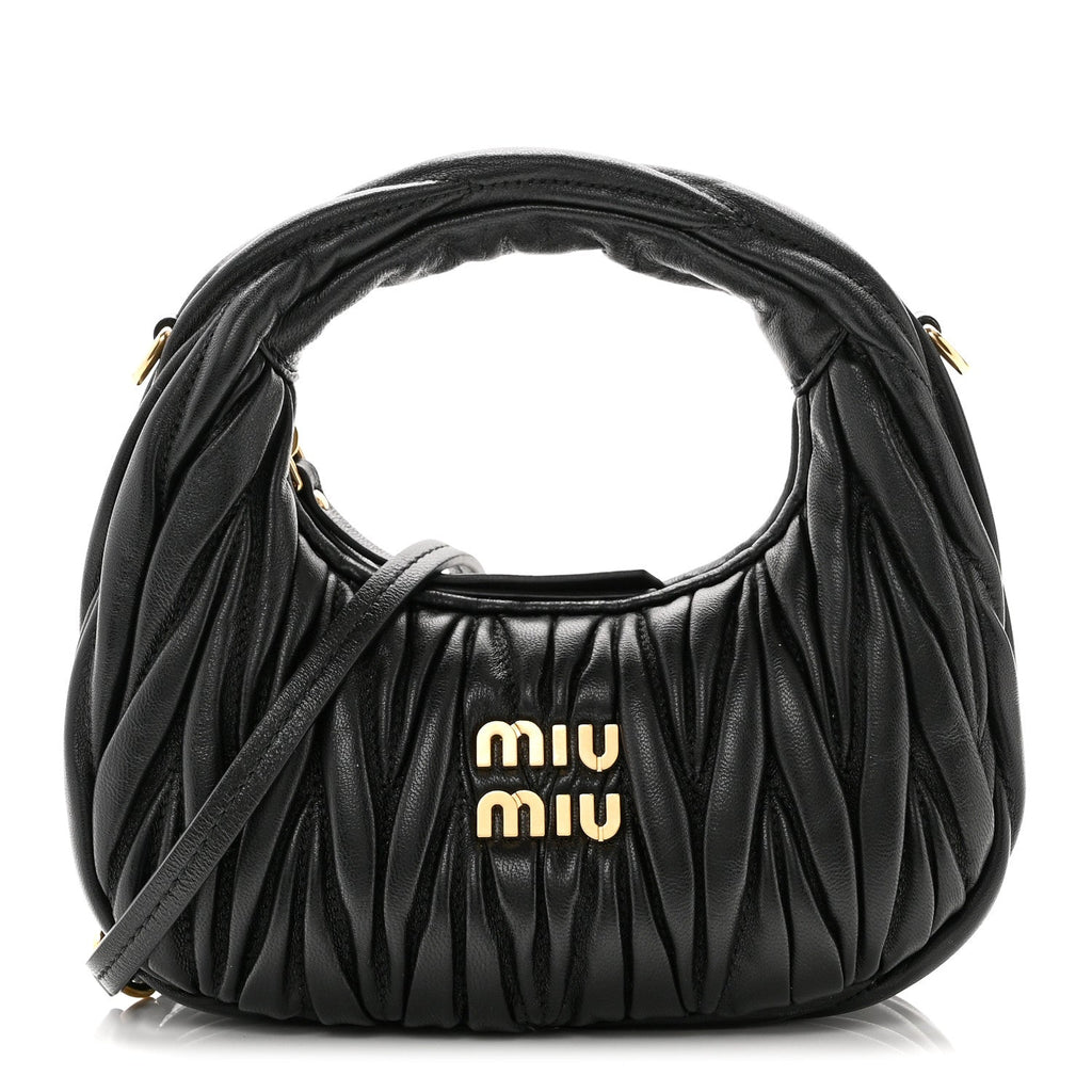 Nappa Matelasse Mini Wander Hobo Black