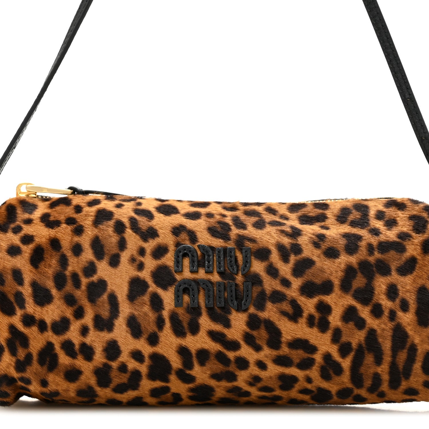 Nappa Calf Hair Leopard Printed Pouch Miele