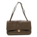 Grained Calfskin Small Souplissimo Maxi Flap Light Brown