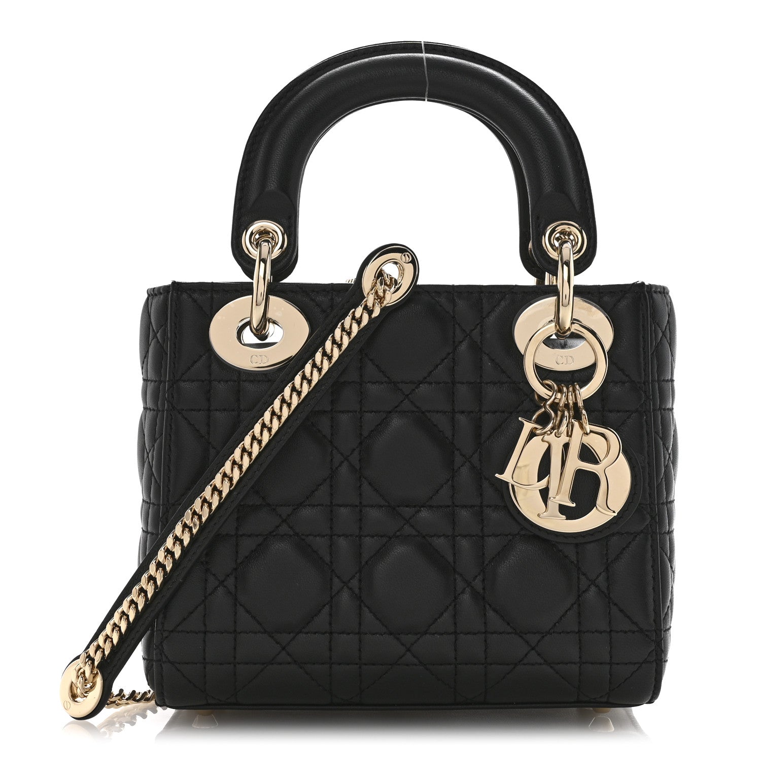 Lambskin Cannage Mini Lady Dior Black