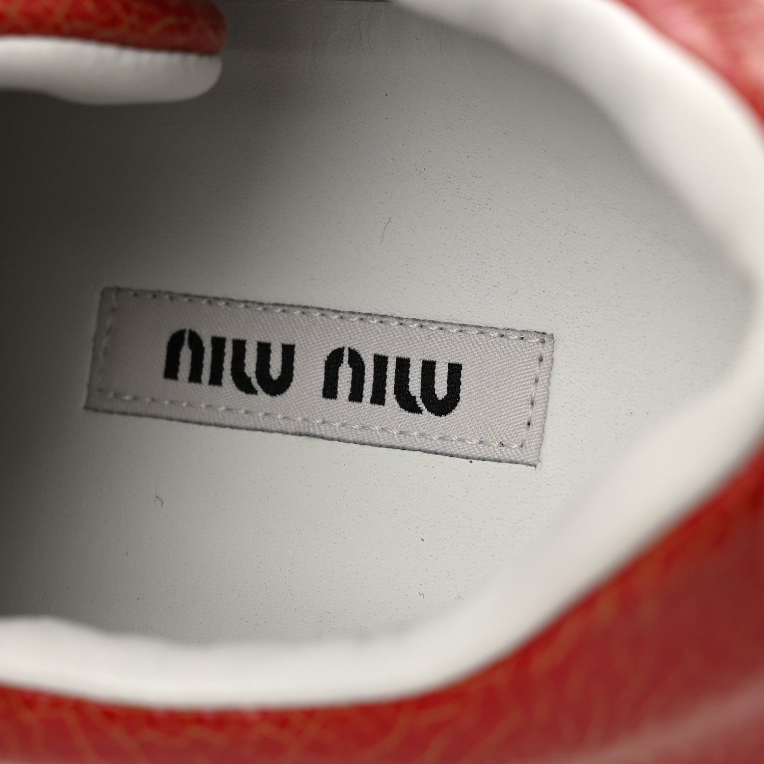 Crackled Goatskin Crystal Sneakers 39 Rosso
