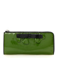 Patent Bow Flap Wallet Green Black