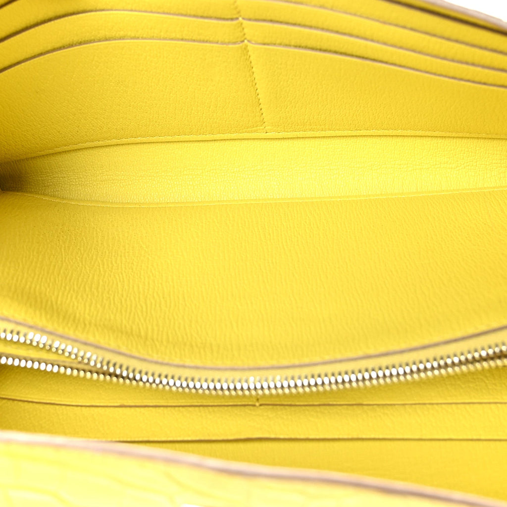 Matte Alligator Kelly Longue Wallet Mimosa
