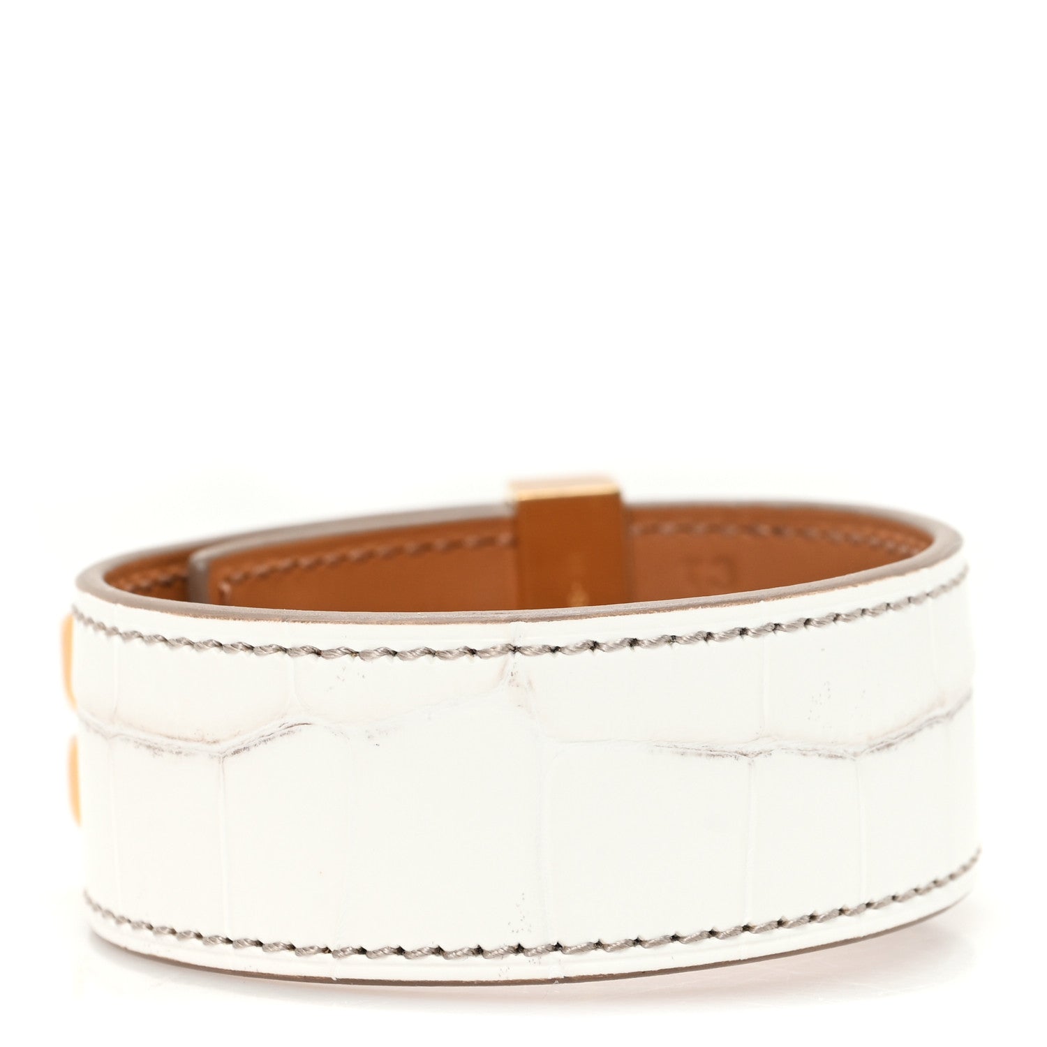 Matte Niloticus Crocodile Himalaya Collier De Chien CDC 24 Bracelet T3 Blanc