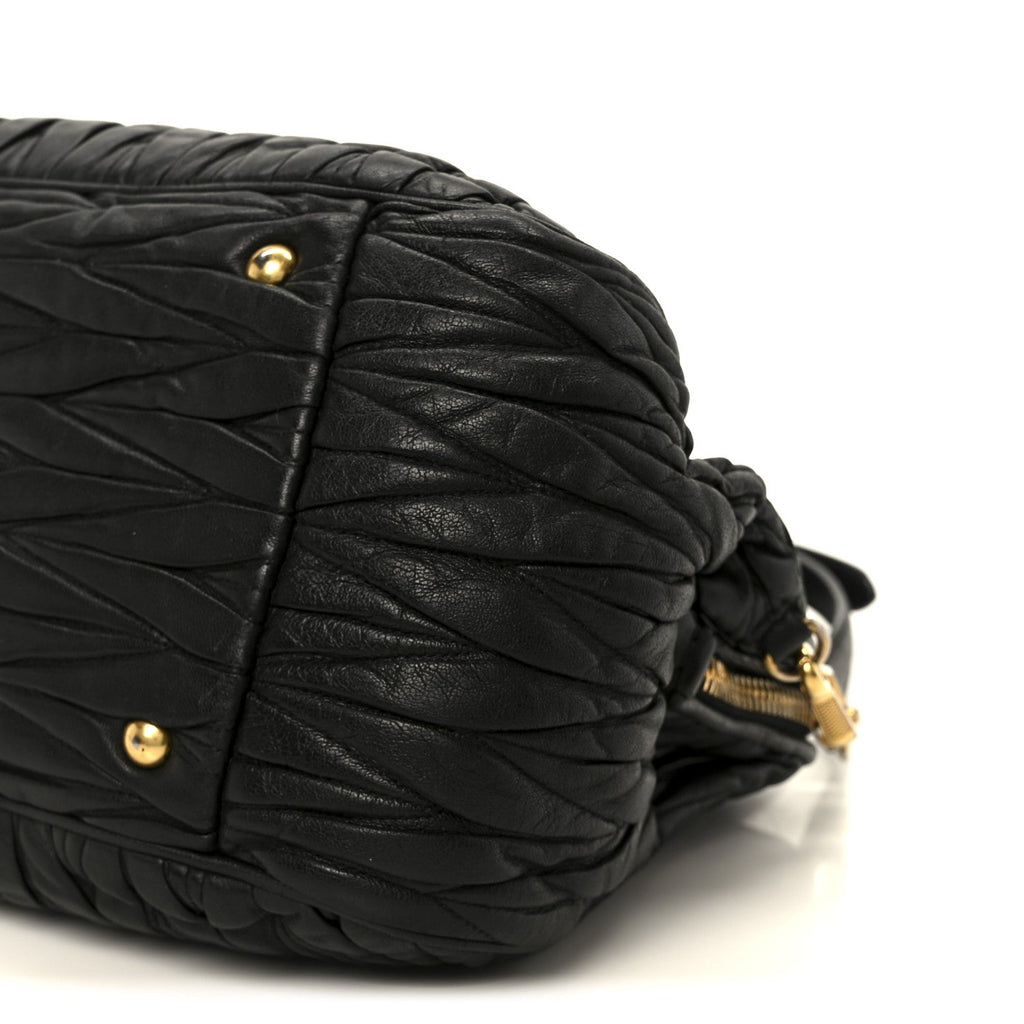 Nappa Matelasse Top Handle Black
