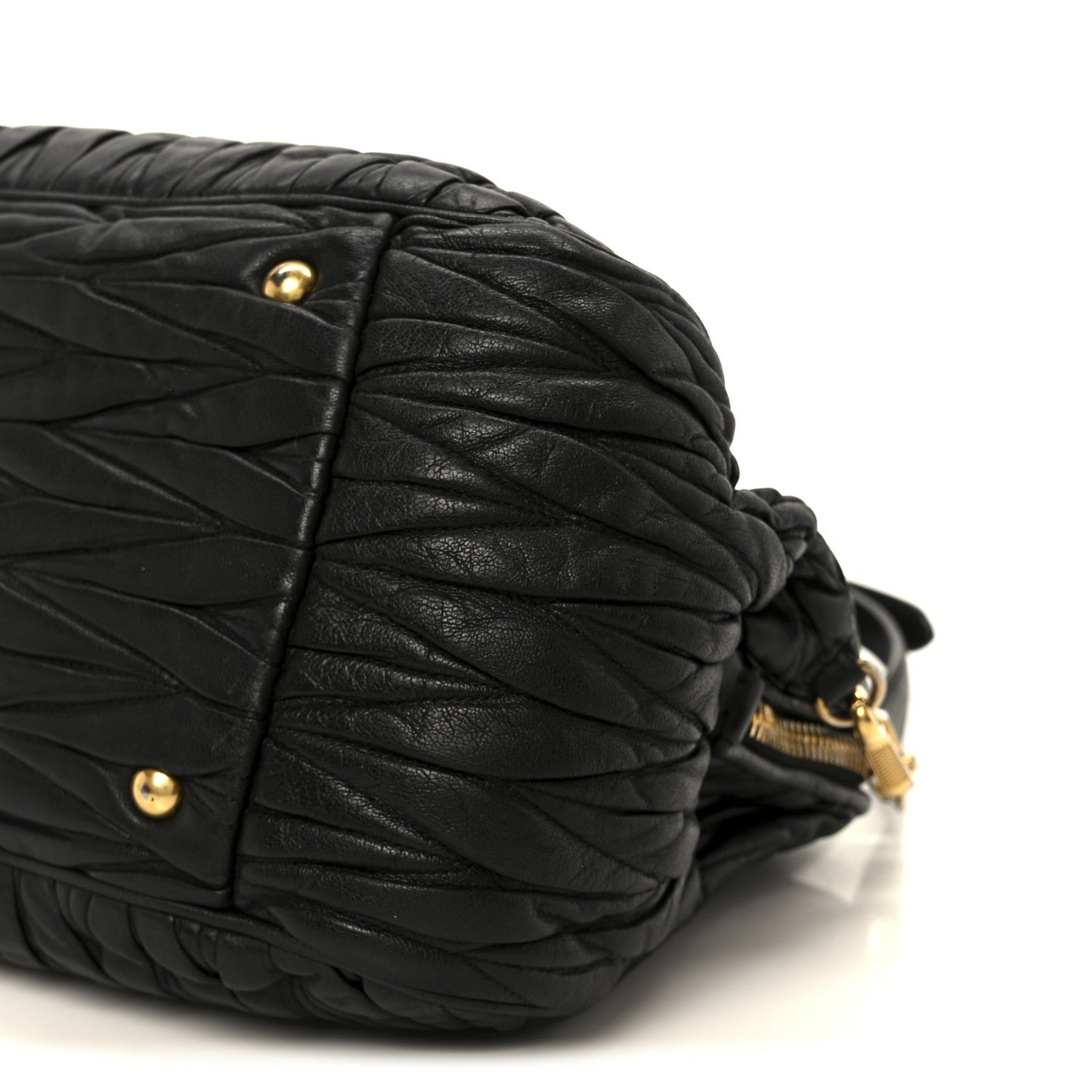 Nappa Matelasse Top Handle Black
