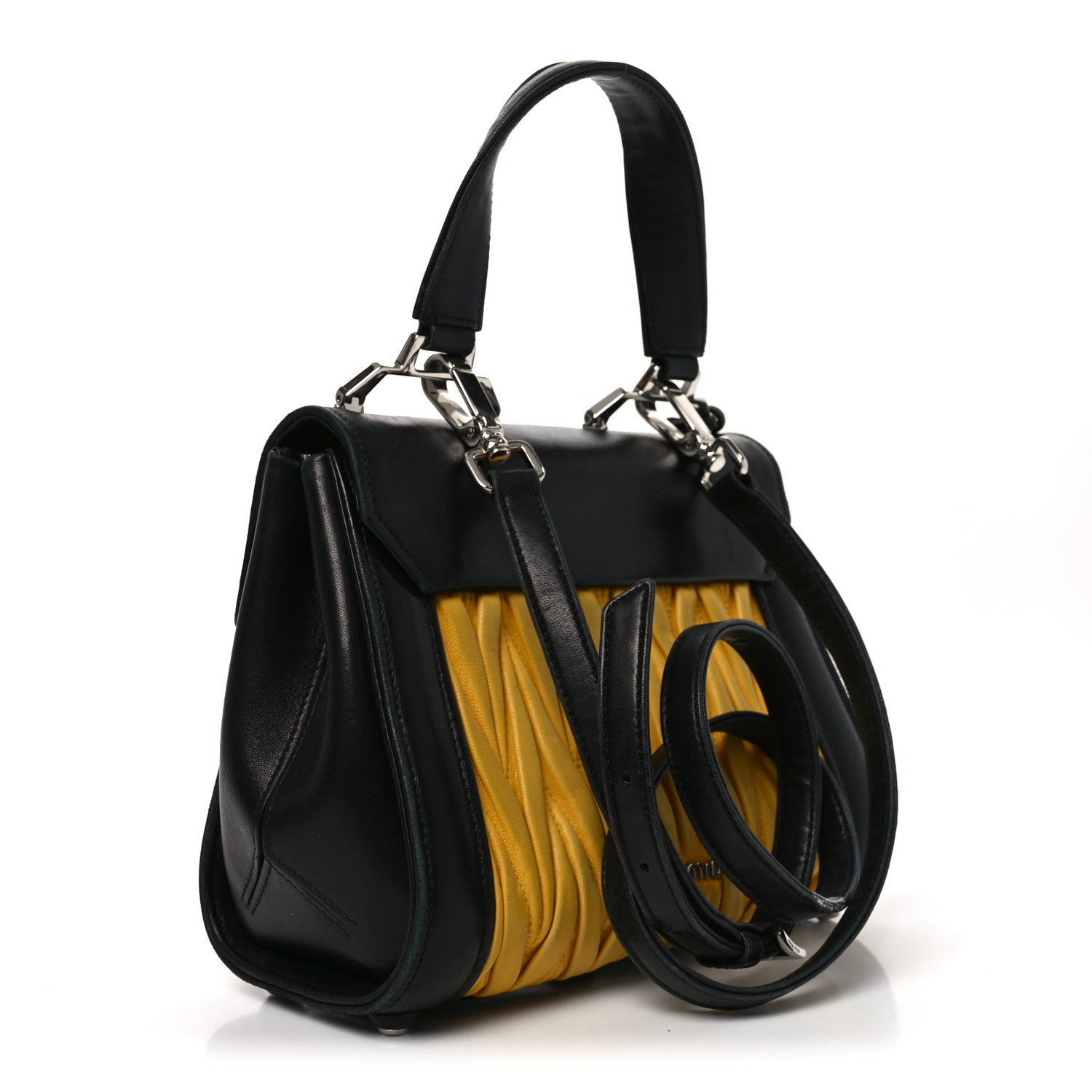Nappa Matelasse Top Handle Bag Black Soleil