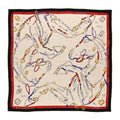 Cashmere Silk Chevaux Dechaines Shawl 140 Naturel Marine