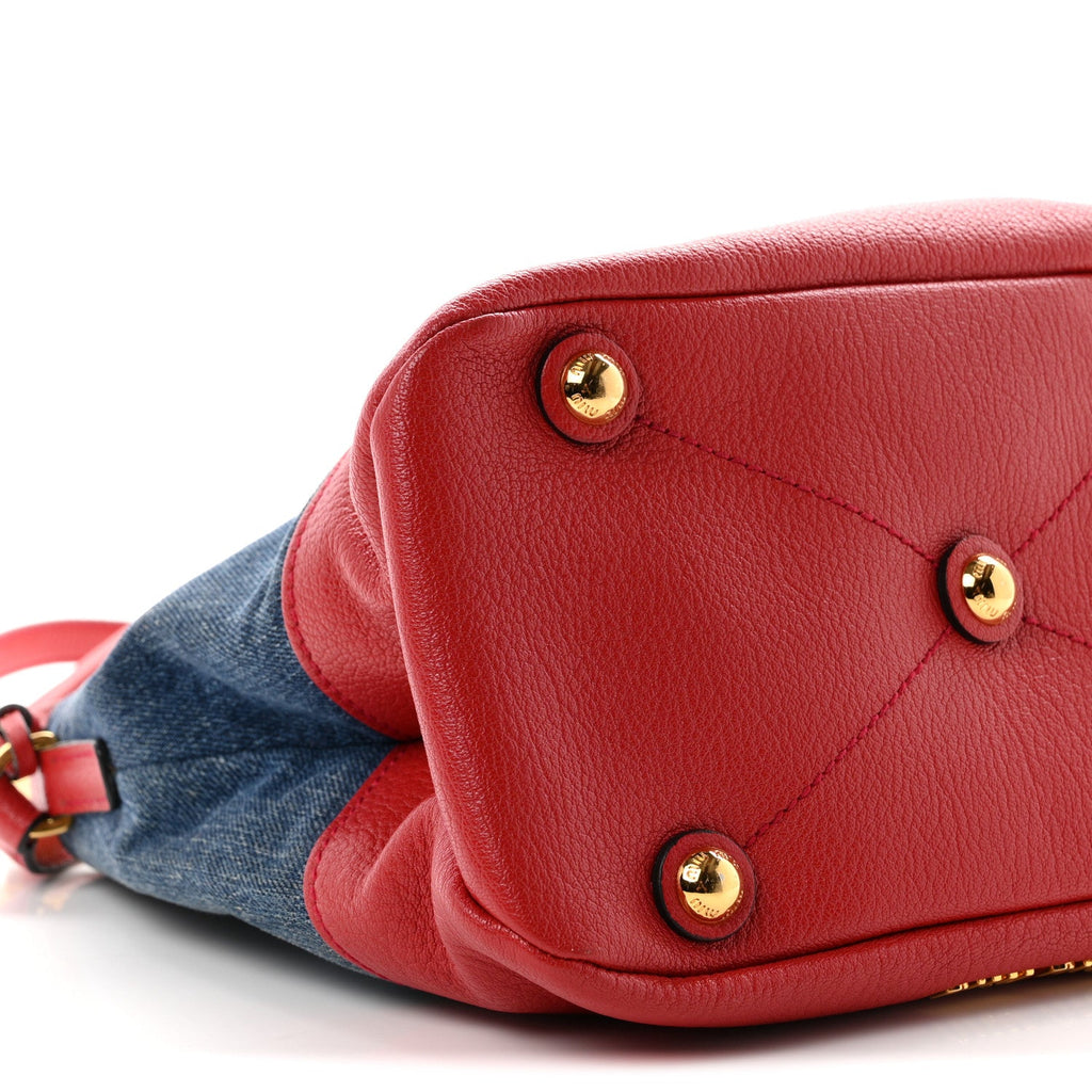Denim Madras Hobo Bag Blue Fuoco