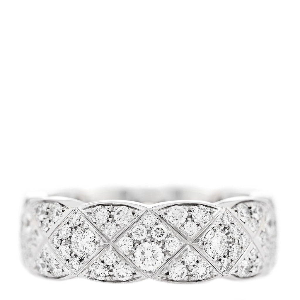18K White Gold Diamond Small Coco Crush Full Paved Ring 54 7
