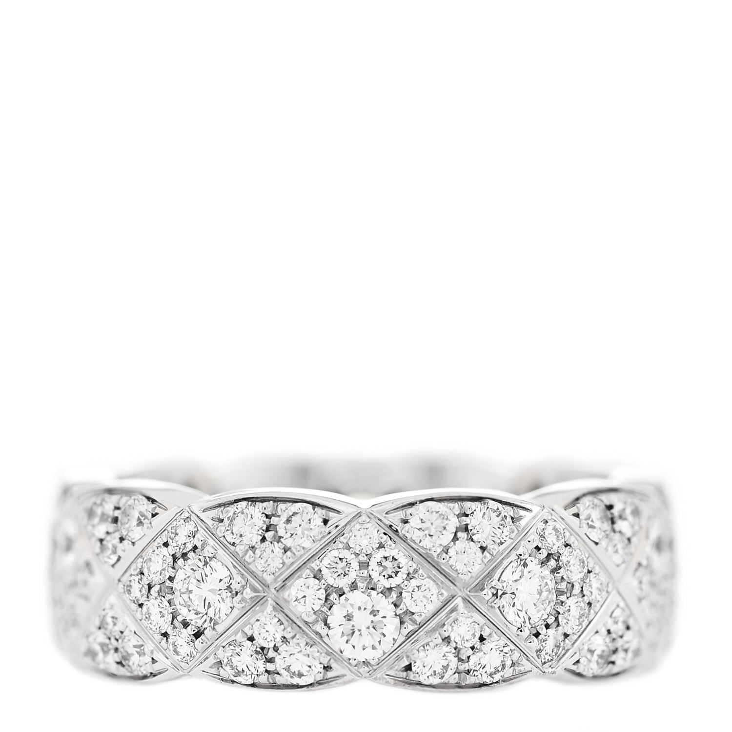 18K White Gold Diamond Small Coco Crush Full Paved Ring 54 7
