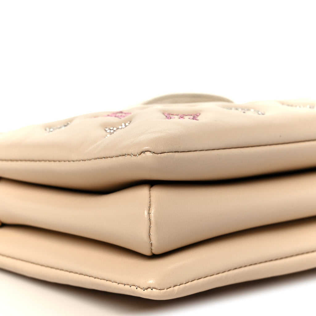 Lambskin Swarovski Crystal Embossed Monogram Coussin PM Nude