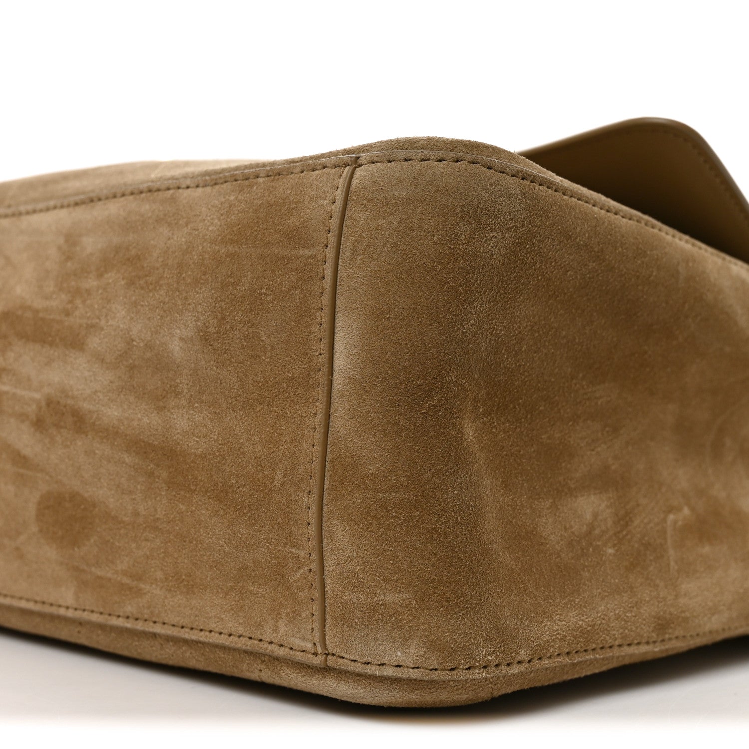 Suede Calfskin Souplissimo Maxi Flap Dark Beige