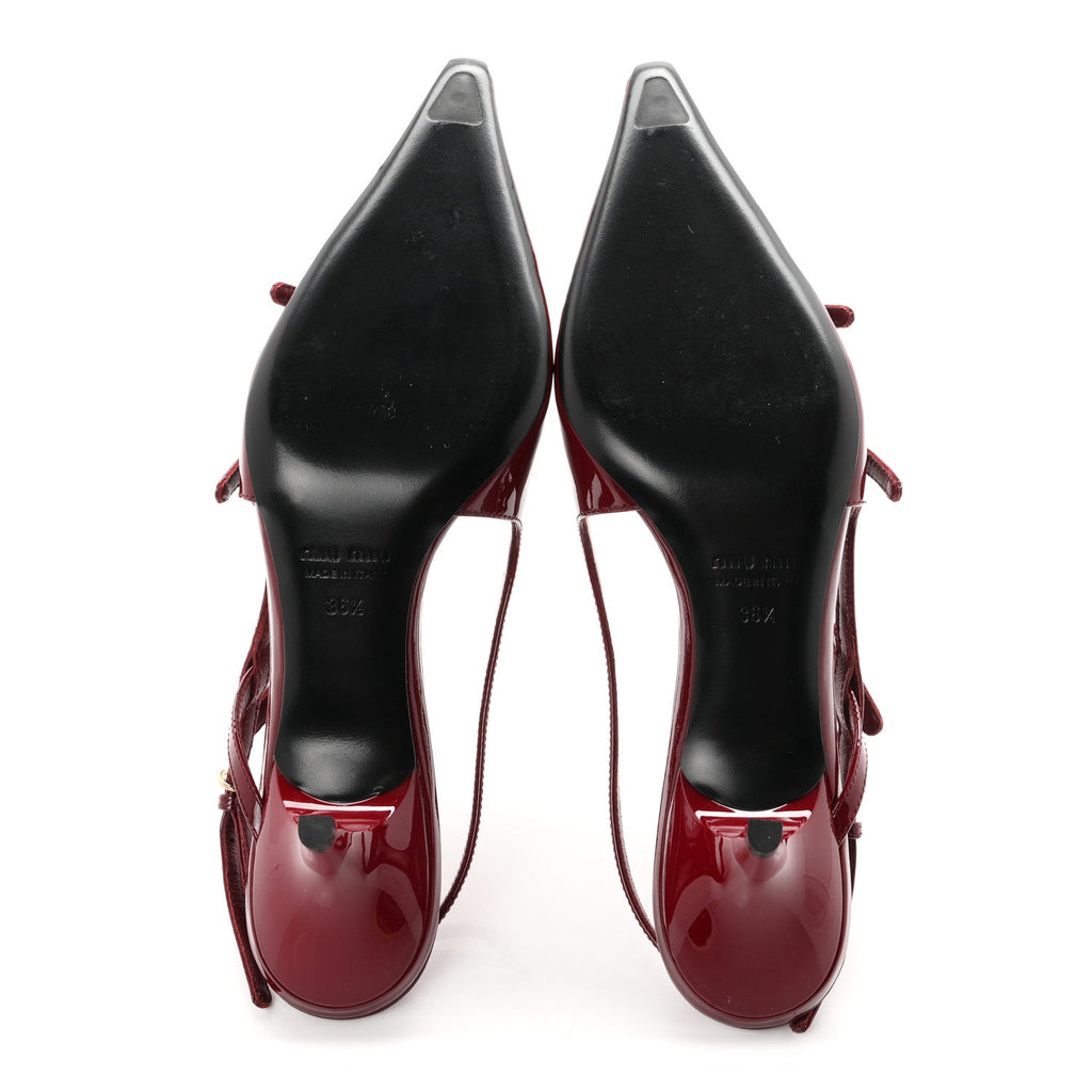 Vernice Buckle 55mm Slingback Pumps 36.5 Porpora