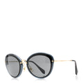 Metal Acetate Round Sunglasses SMU 50R Blue Gold
