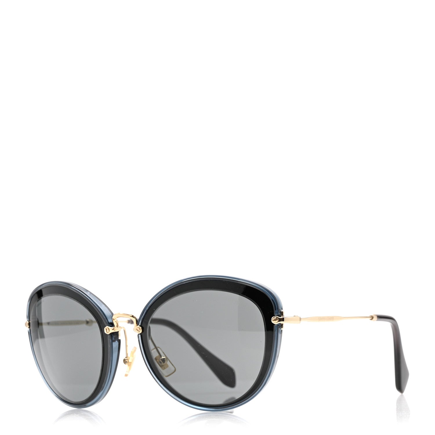 Metal Acetate Round Sunglasses SMU 50R Blue Gold