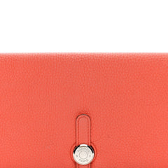 Togo Dogon Recto Verso Wallet Orange Poppy Rose Candy