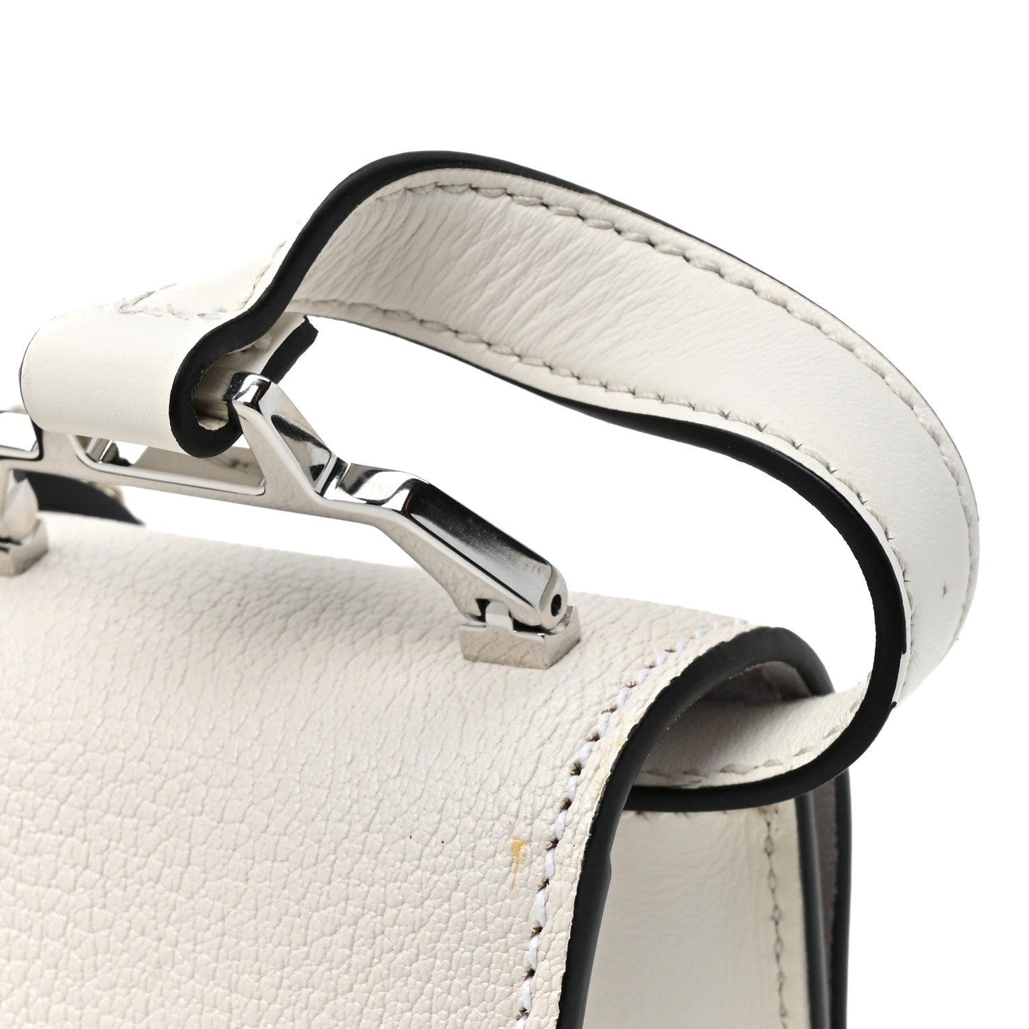 Goatskin Madras Soft Calf Crystal Embellished Shoulder Bag Bianco