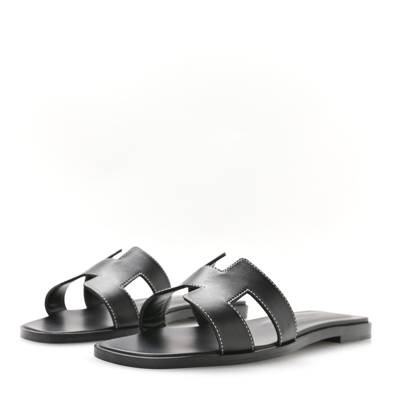 Box Calfskin Oran Sandals 36.5 Black