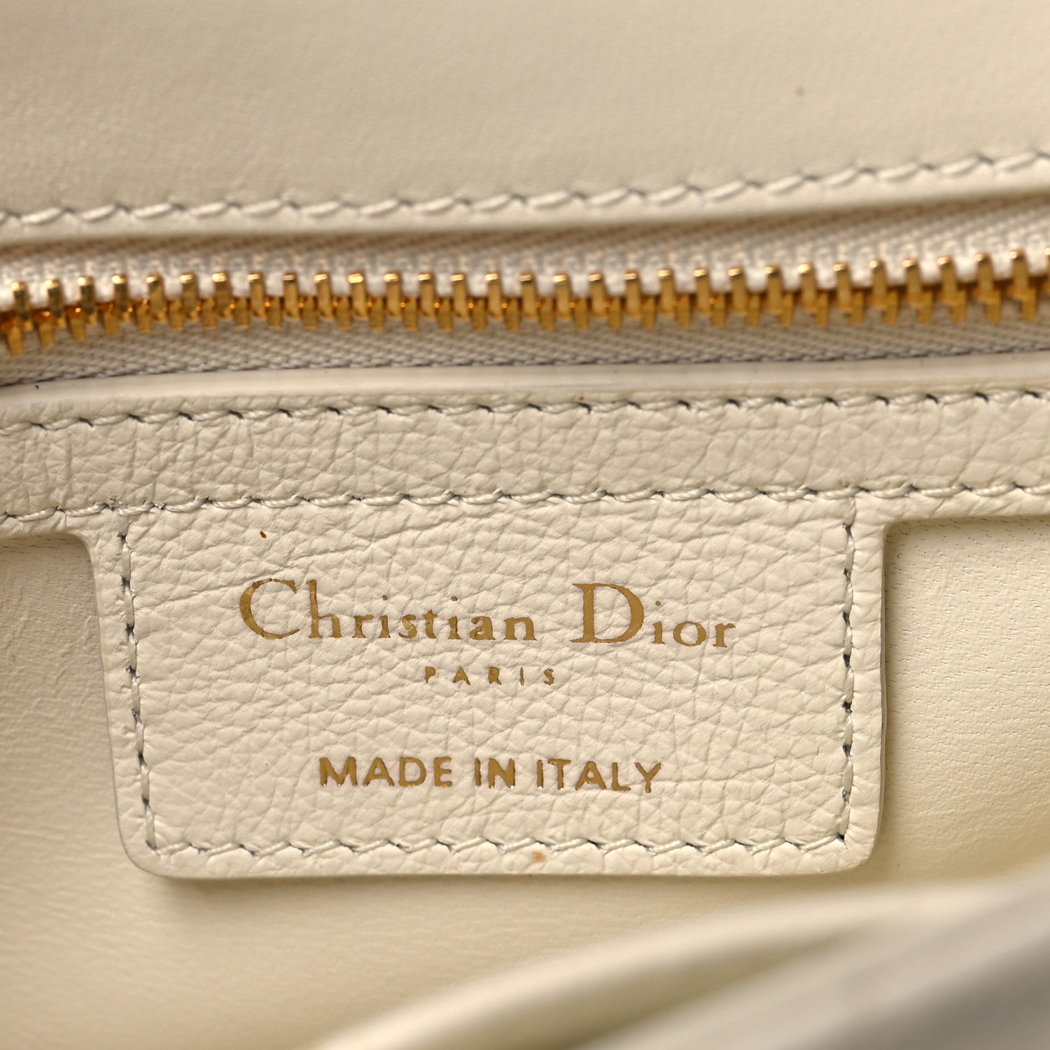 Grained Calfskin Cannage Small Caro Bag White