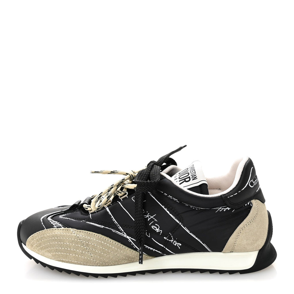 Calfskin Nylon Womens D-Sketch Sneakers 39 Black