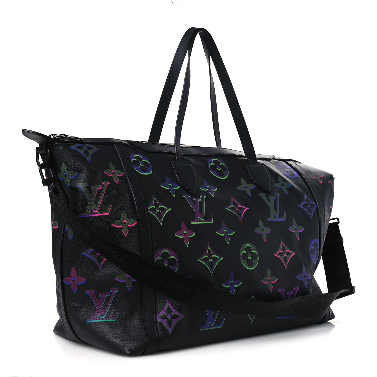 Calfskin Monogram Spotlight Comet Duffle Black Borealis