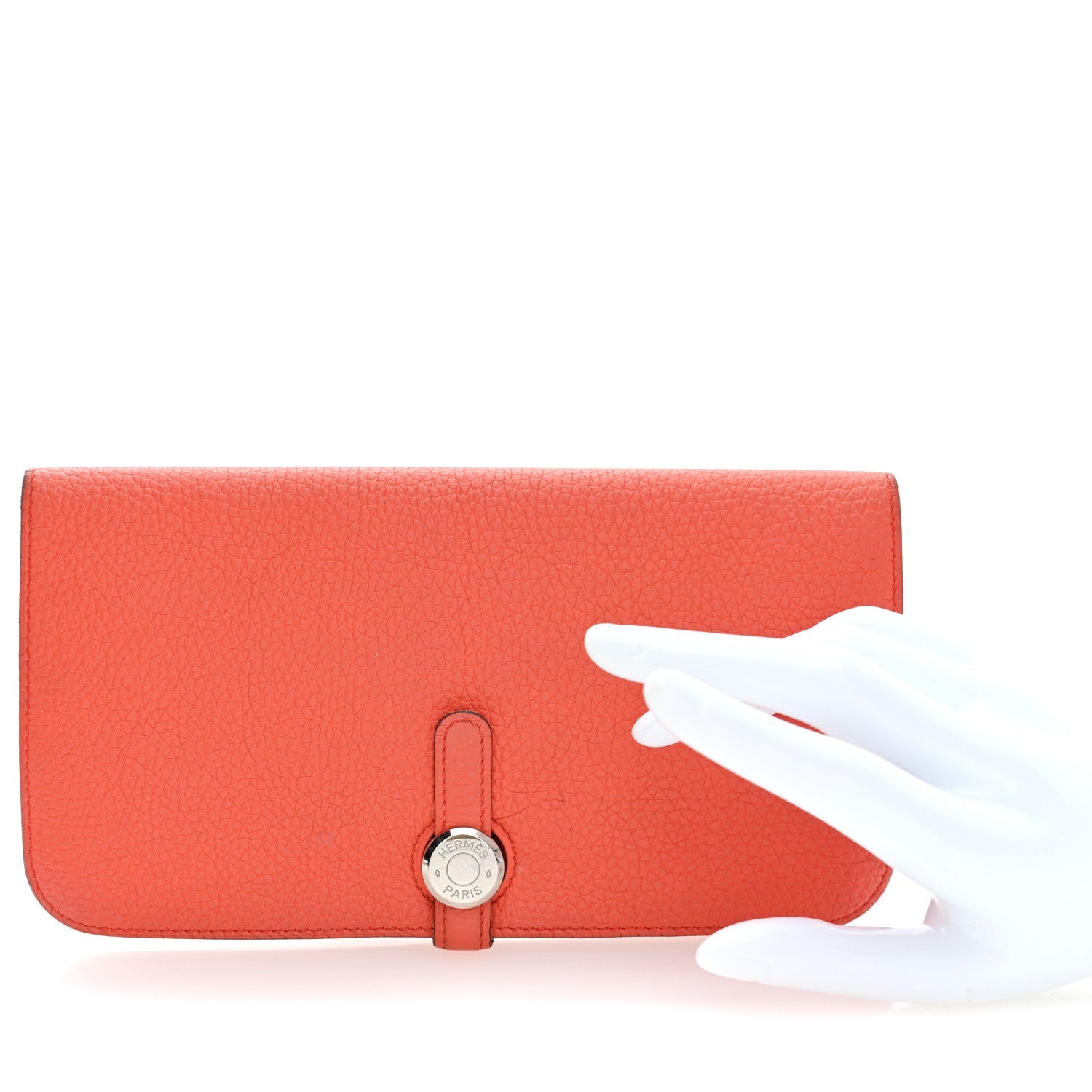 Togo Dogon Recto Verso Wallet Orange Poppy Rose Candy