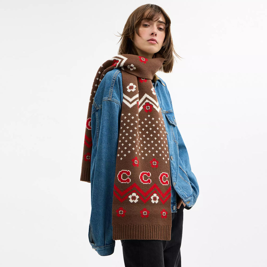 Coach Outlet Fair Isle Print Knit Muffler
