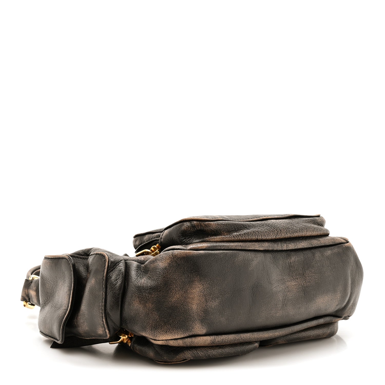 Distressed Nappa Pocket Bag  Sand Coffee