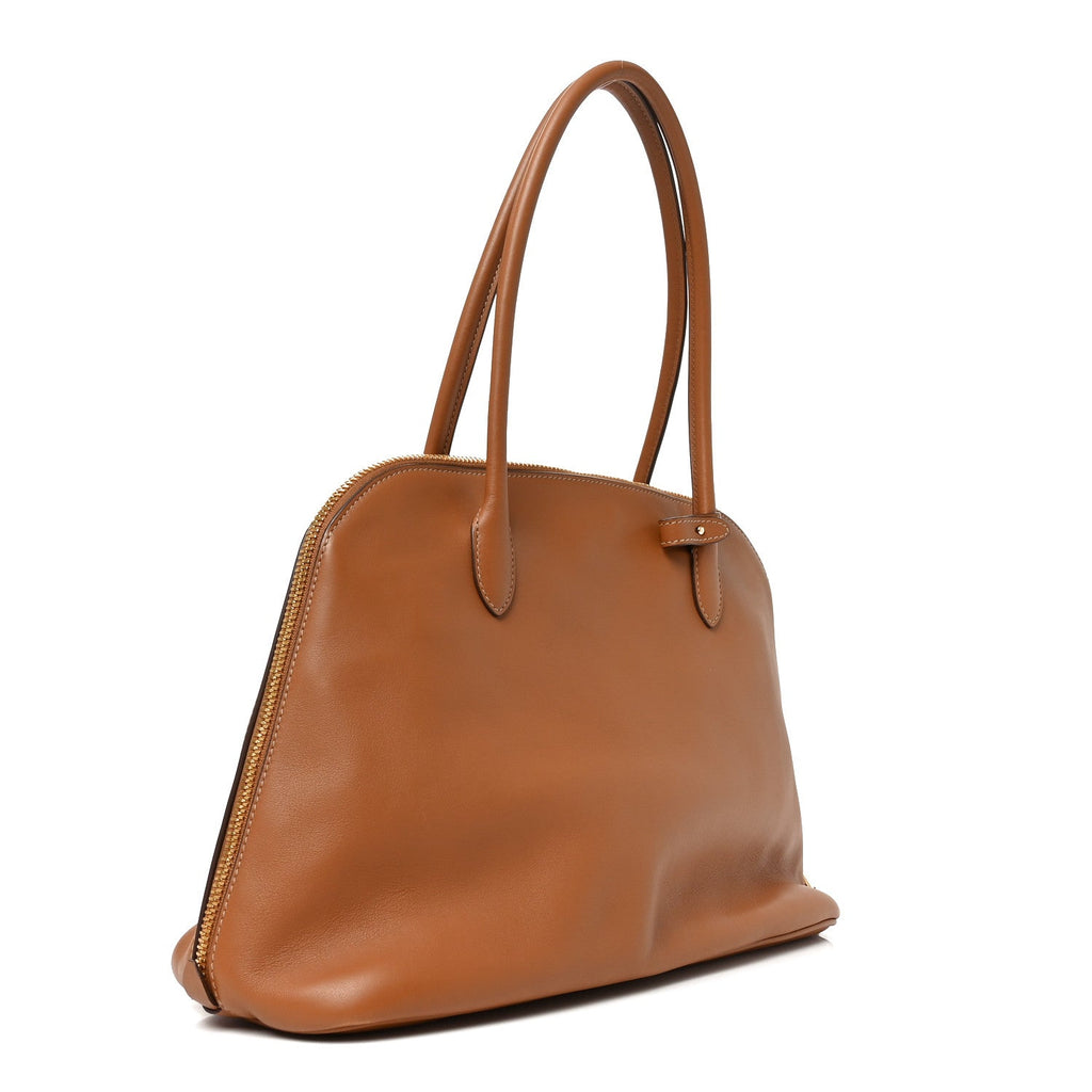 Soft Calf Top Handle Shoulder Bag Cognac