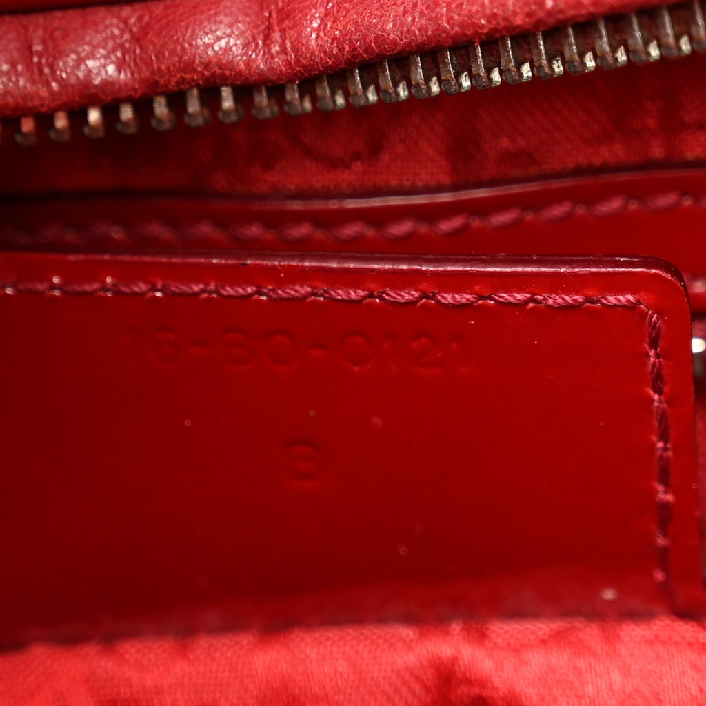 Patent Cannage Large Lady Dior Red