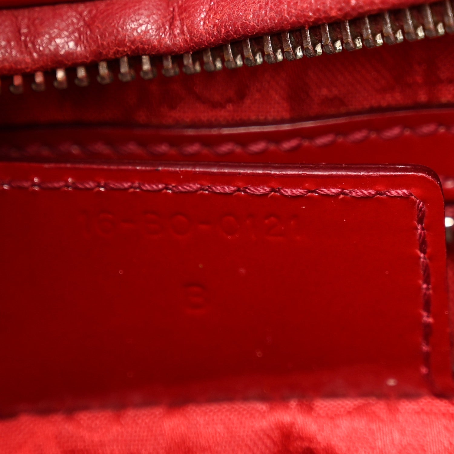 Patent Cannage Large Lady Dior Red