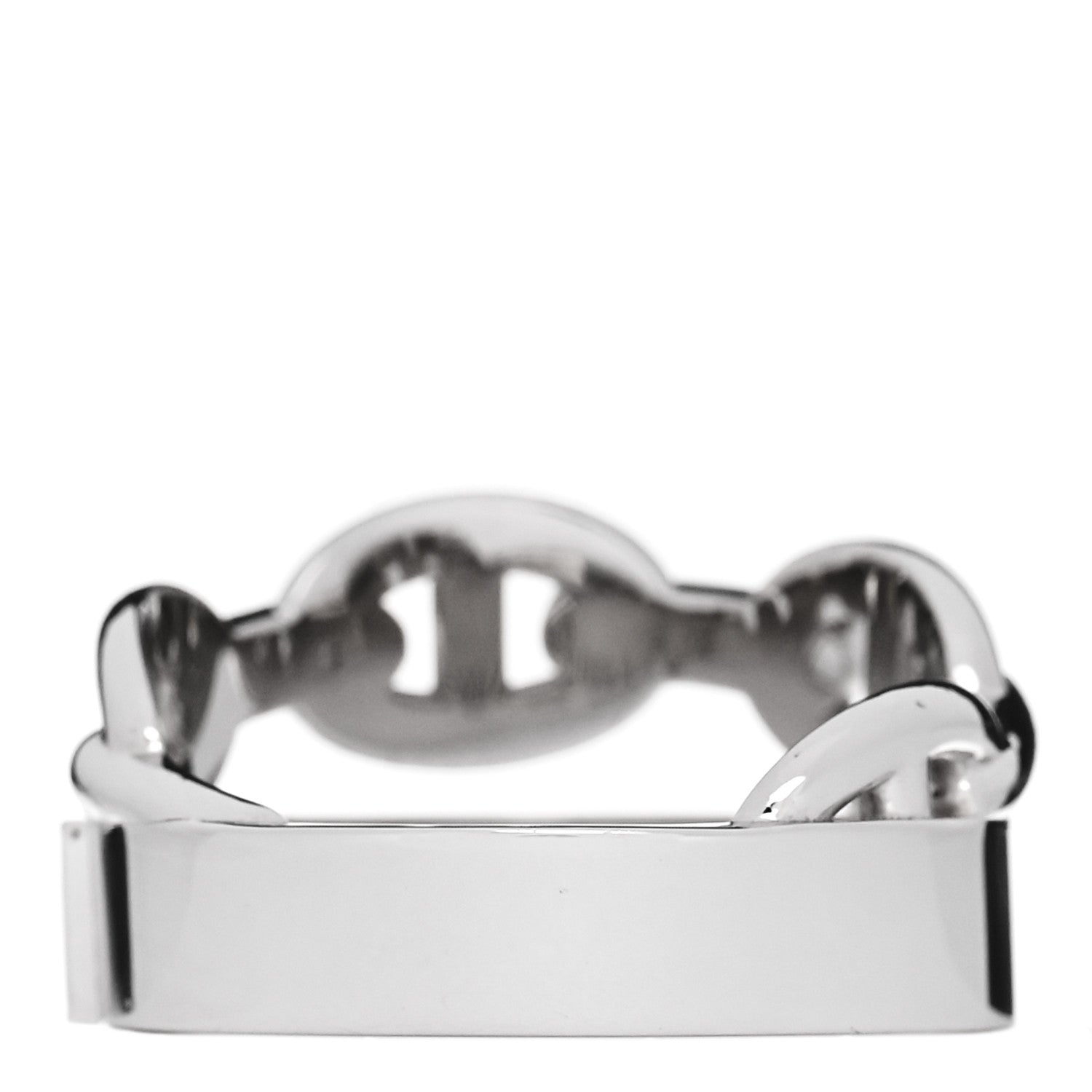 18K White Gold Kelly Diamond Double Tour Chaine d'Ancre Pave Ring 50 5.5