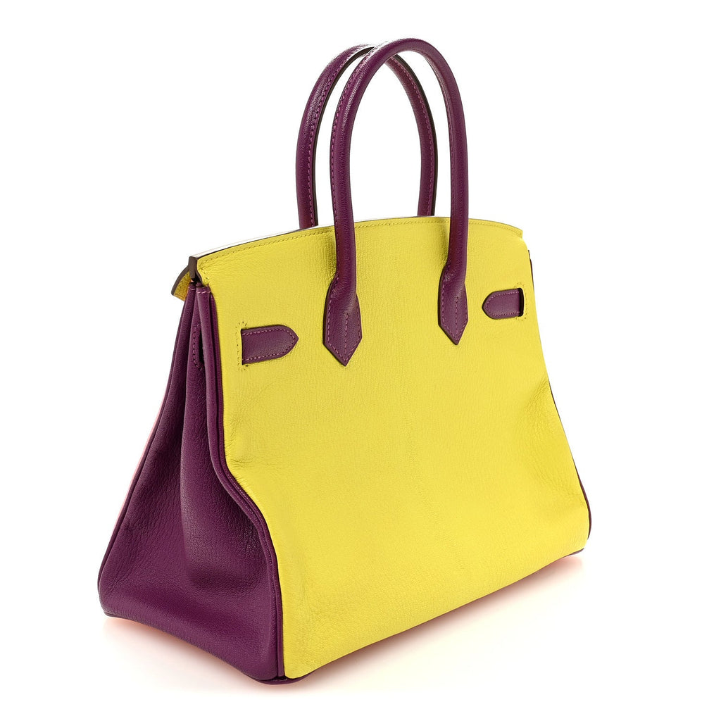 Chevre Mysore Horseshoe Birkin 30 Rose Confetti Anemone Lime