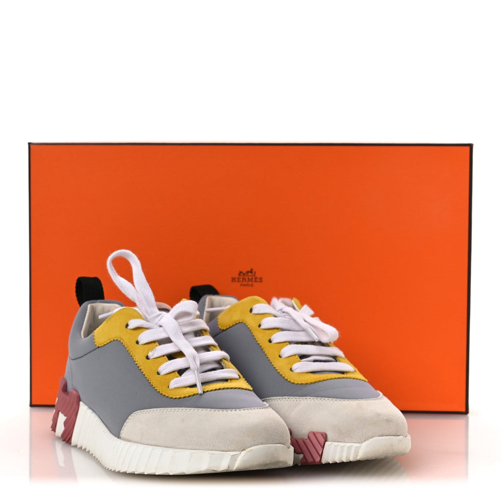 Technical Canvas Suede Goatskin Bouncing Sneakers 36 Gris Multicolor