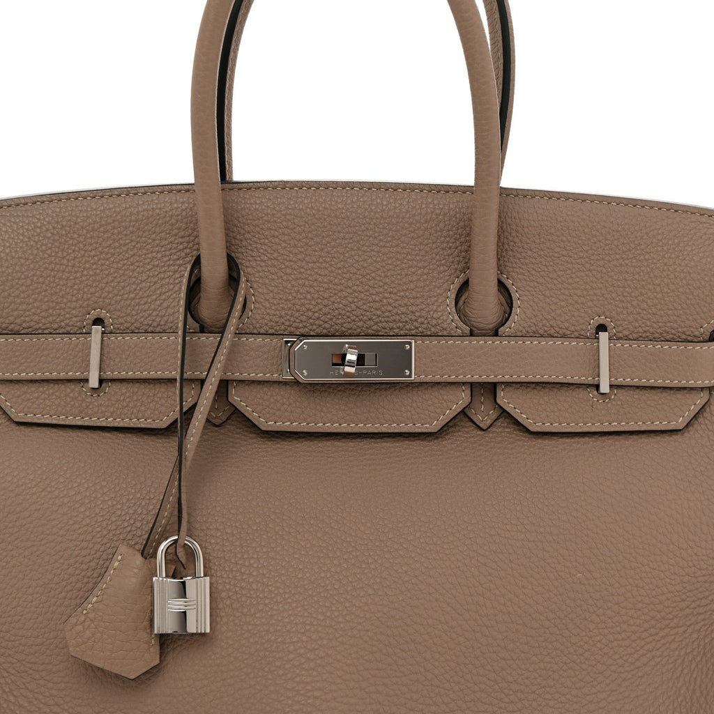 Togo Horseshoe Birkin 35 Gris Tourterelle Etoupe