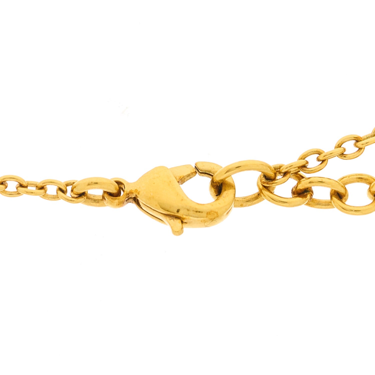 Metal Pearl CD Necklace Gold Black
