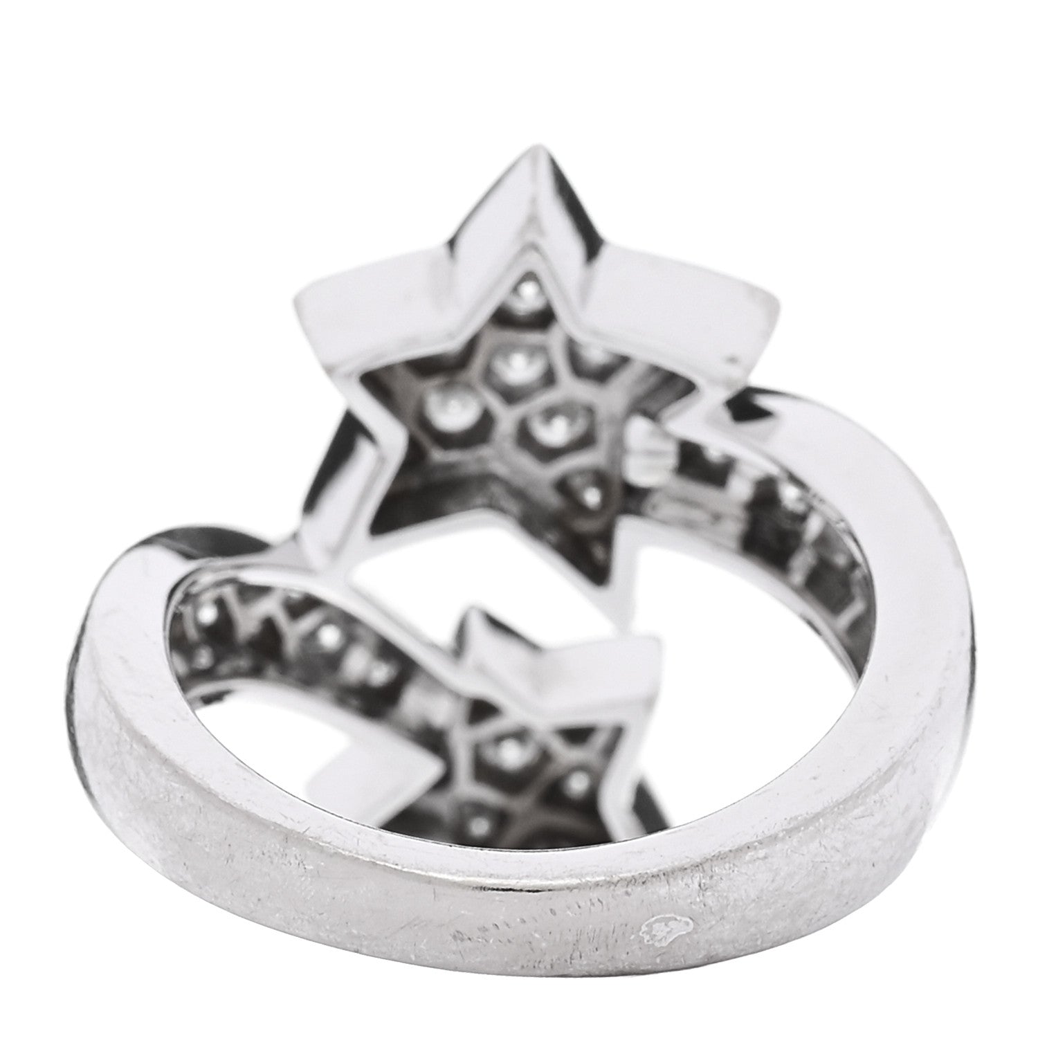 18K White Gold Diamond Comete Geode Ring 50 5.25