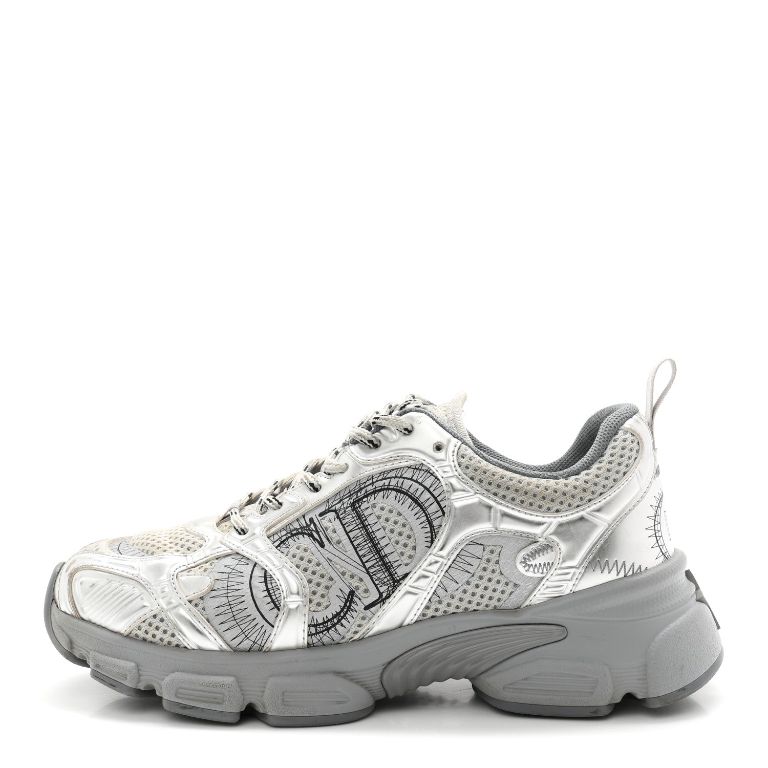 Technical Mesh Dior Chrono Sneakers 38 Silver