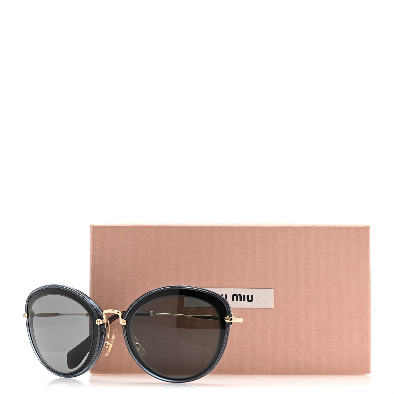 Metal Acetate Round Sunglasses SMU 50R Blue Gold