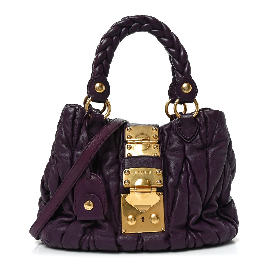 Nappa Matelasse Lux Coffer Bag Purple