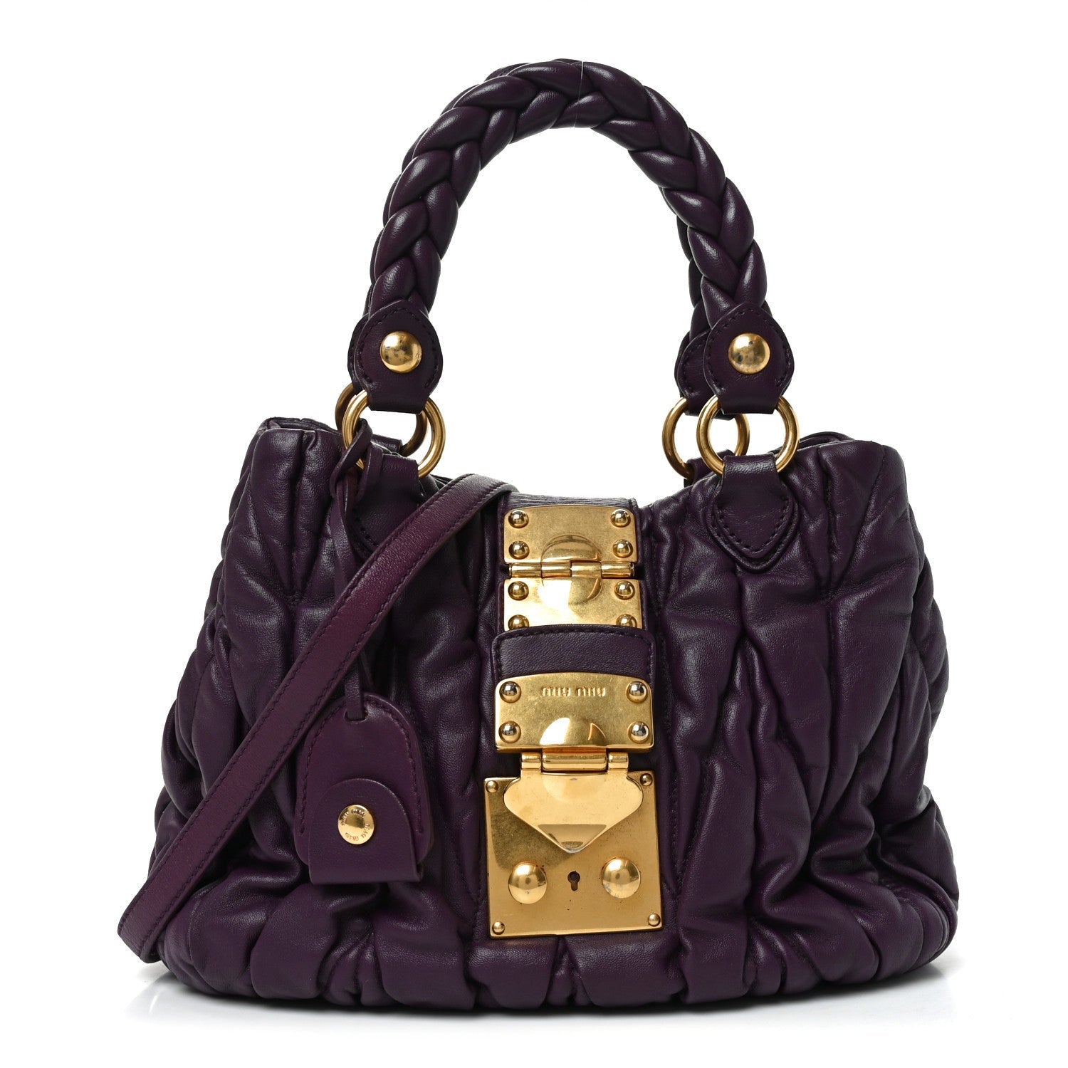 Nappa Matelasse Lux Coffer Bag Purple
