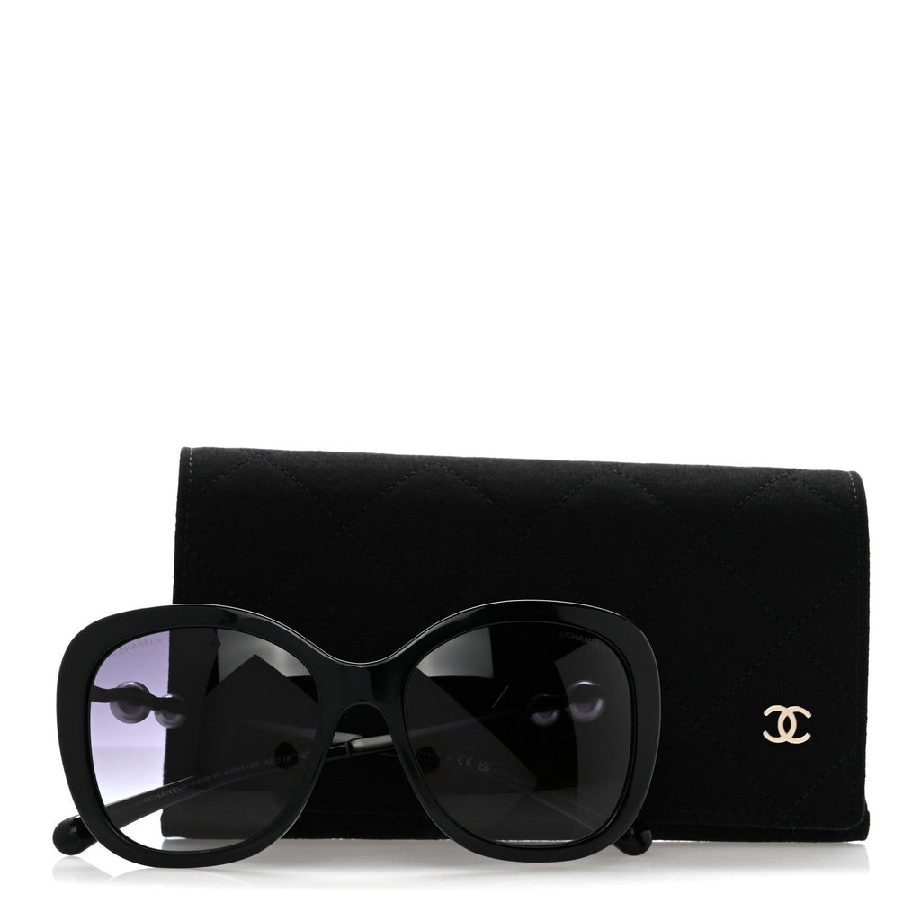 Acetate Butterfly Winter Pearl Sunglasses 5339-H Black