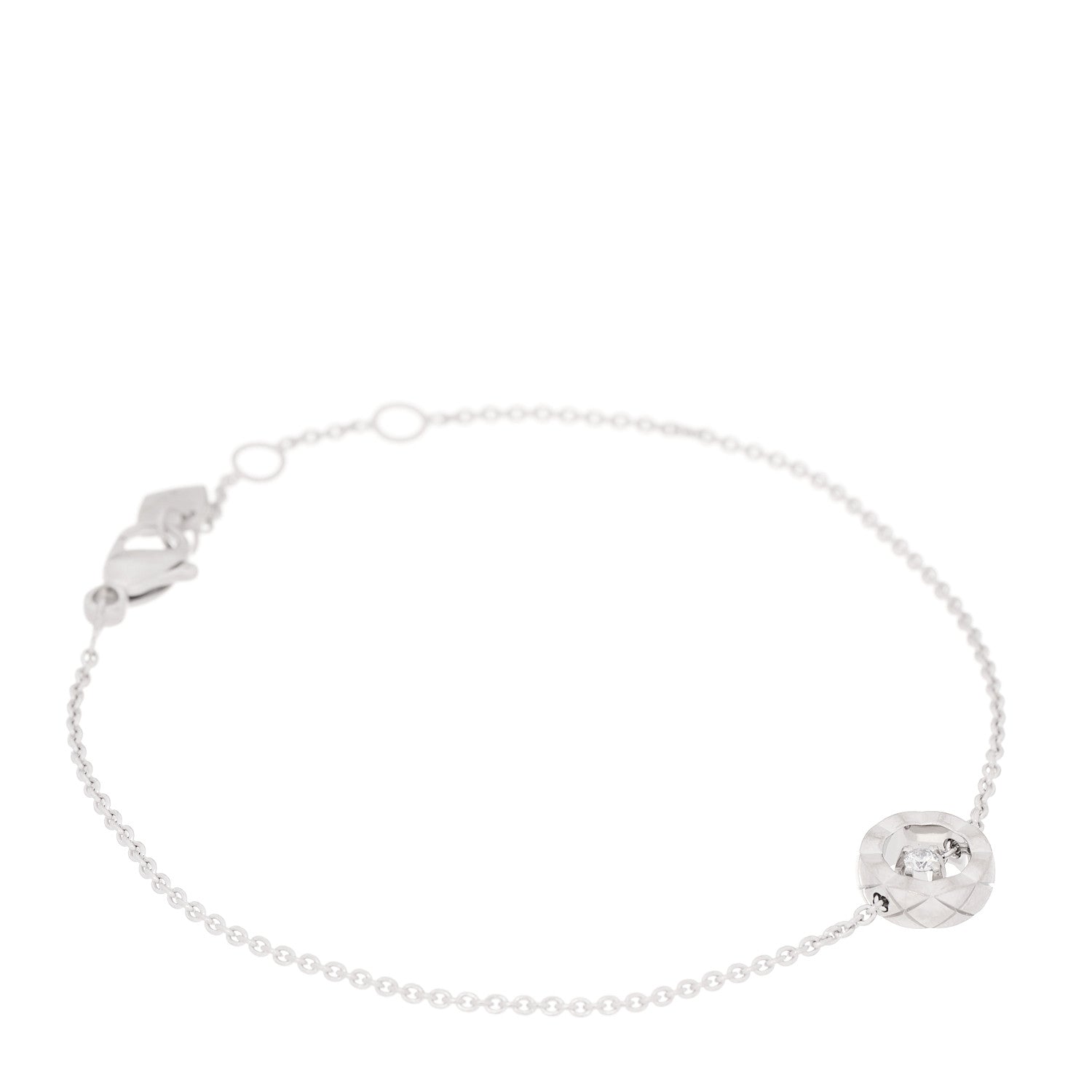 18K White Gold Diamond Coco Crush Station Bracelet