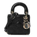 Lambskin Cannage Micro Lady Dior Black