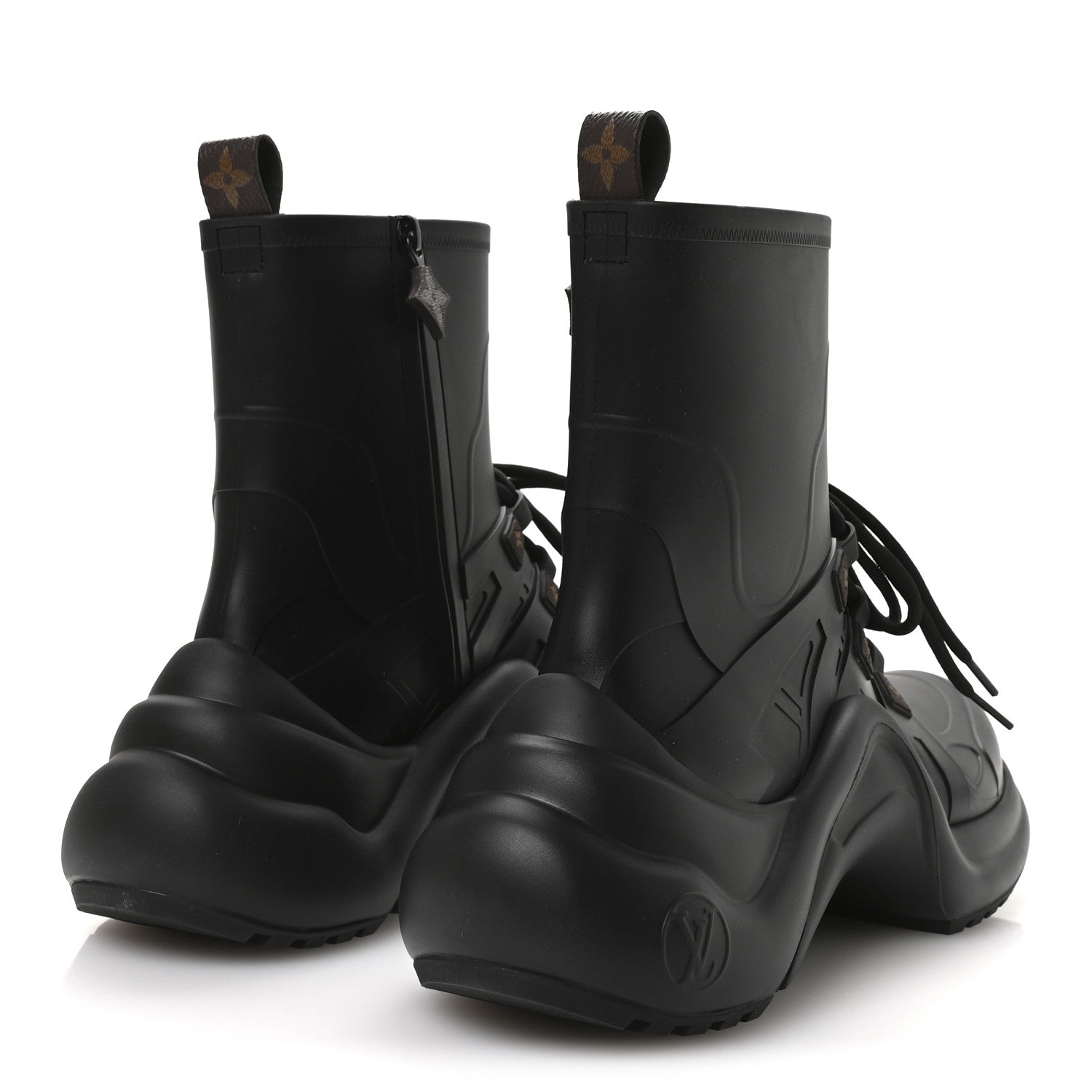 Mat Rubber Monogram LV Archlight Sneaker Boots 38 Black