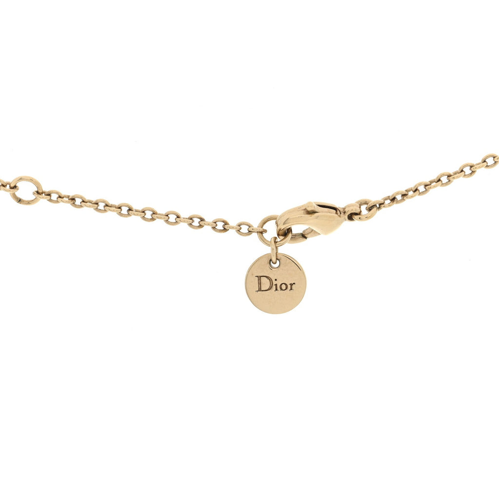 Metal Crystal CD Necklace Gold