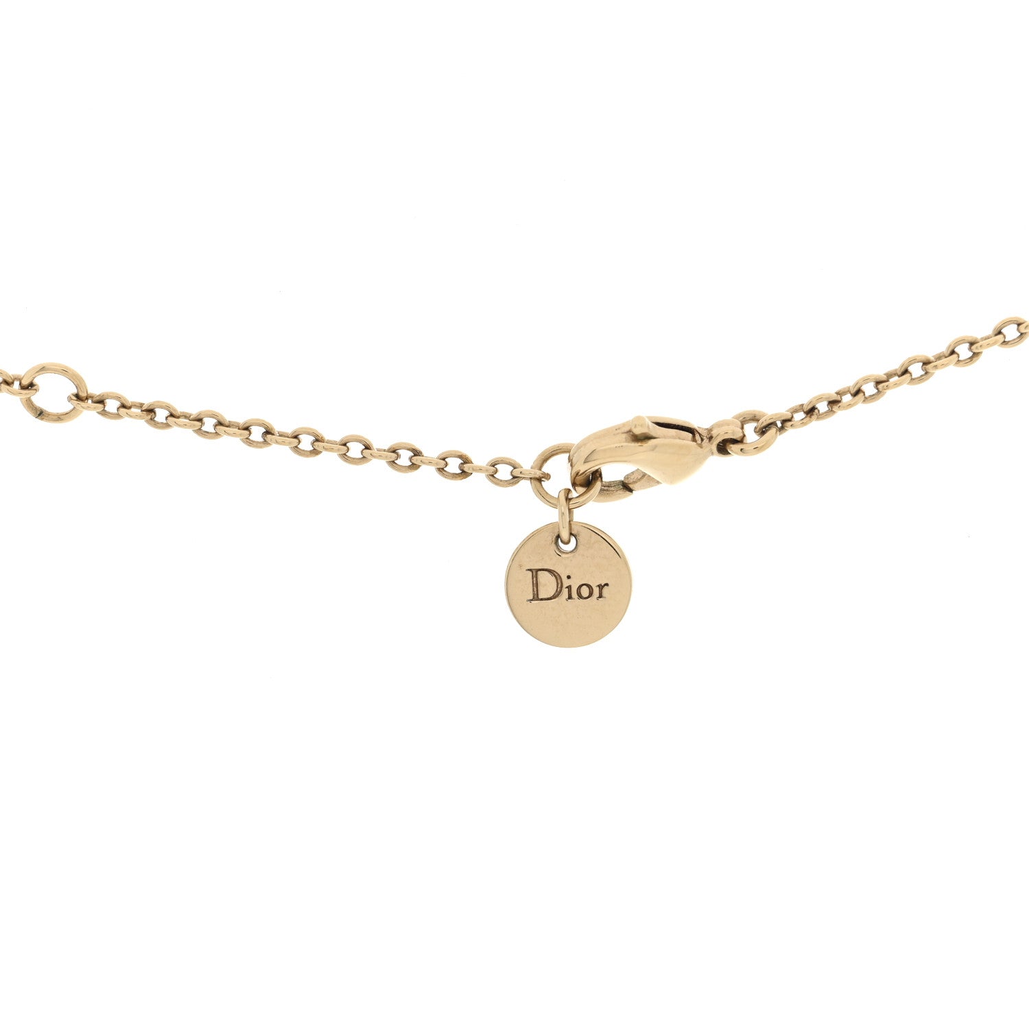 Metal Crystal CD Necklace Gold